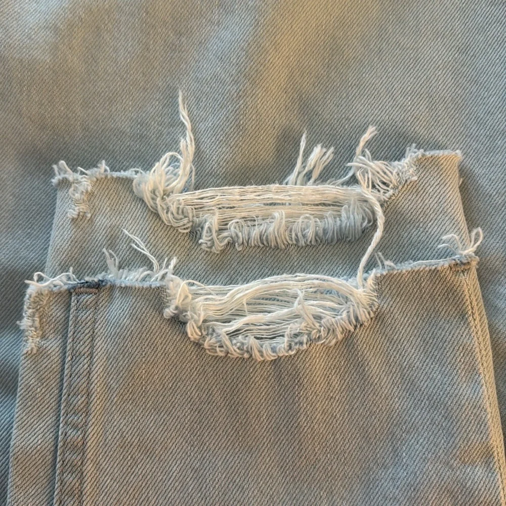 IRO Aven Belted Paper Bag Denim Jean Distressed Hem Size 29 - Picture 10 of 14